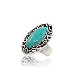 Кольцо "Византия" бирюза (имитация), долька