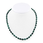 Бусы малахит "Тайна", зерно граненое 6х8мм, короткие 50см 