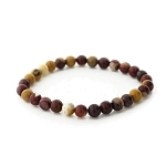 Австралийская яшма (мукаит) 6мм, браслет "Классика" длина 17см