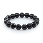 Агат черный (Бразилия) 12мм, браслет "Классика" длиной 17см