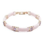 Браслет "Лилу" из розовой керамики с Александритом покрытие под золото