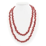 Коралл красный, "Лорена", капли, бусы 120см