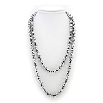 Бусы гематит серебристый, круглые 8мм, длинные 120см