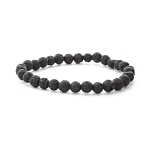 Лава (Бразилия) черный 6мм, браслет "Классика" длина 17см