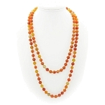 Агат оранжевый темный 8мм бусы длиной 124см