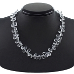 Бусы горный хрусталь "Джульетта", граненые капли 9...11мм, короткие 48см