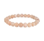 Агат абрикосовый Ботсвана 8мм, браслет "Классика", 17см