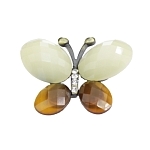 Брошь бежево-коричневая "Мотылек"