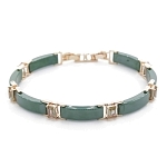 Браслет "Лилу" из зеленой керамики с Султанитом покрытие под золото