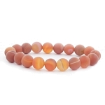 Браслет "Классика" из натурального матово-оранжевого агата диаметром 10мм