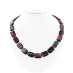 Бусы турмалин (имитация), плоские прямоугольные, короткие 48см