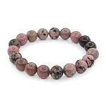 Родонит темно-розовый 10мм, браслет "Классика" длина 16см