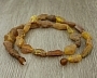 Янтарь дичка с бисером, бусы "Винтаж 2" длиной  51см