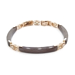 Браслет "Лили" из коричневой керамики покрытие под золото