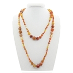 Бусы агат оранжевый 6..14мм, бусы "Равновесие" длиной 150см