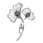 Брошь-подвеска "Мак" со вставками из гелиотиса и ювелирного сплава