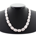 Розовый кварц, плоские прямоугольные бусины 13х18мм, бусы длиной 48см