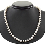 Бусы белый жемчуг, неровные круглый 6-7мм, короткие 45см