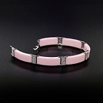 Браслет "Лило" керамика розовая + родированное покрытие