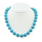 Бусы бирюза (имитация), круглые 14мм, короткие 48см