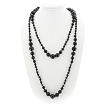 Бусы агат чёрный 6..14мм, бусы "Равновесие", длина бус 150см