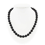 Соколиный глаз черный 10мм, бусы длиной 45см