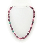 Турмалин (имитация), бочонки 8х13мм, бусы длиной 48см 