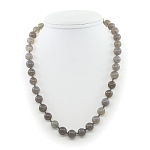 Бусы агат серый, круглые 10мм, короткие 45см