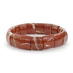 Браслет "Ириска" яшма красная с бежевым