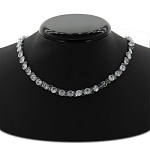 Фианит "хрусталь + мистик-топаз"  бусы длиной 42см