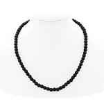 Бусы шунгит, круглые 6мм, короткие 46см