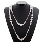 Бусы кварц розовый 6..14мм, бусы "Равновесие", длина бус 150см