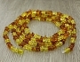 Янтарь светлый и желтый, бусы из овальной гальки, длиной 140см